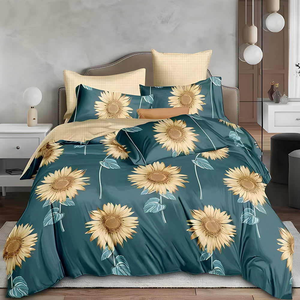 Myst Sunflower - Двулицево спално бельо с ластик - 6 части